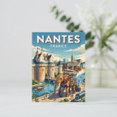 Nantes Frankreich Postkarte (Stehend Vorderseite)