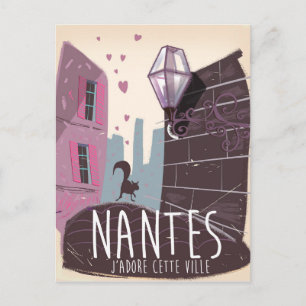 Nantes Frankreich Stadt Reiseplakat Postkarte