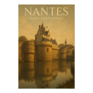 NANTES in Frankreich — Historisches Bretagne Retro Poster