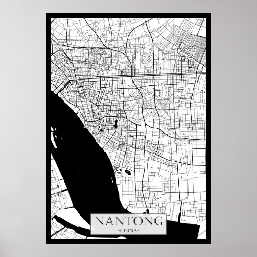 Nantong China Karte Poster (Vorne)