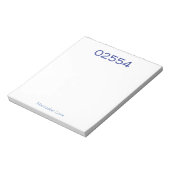 Nantucket 02554 Zip-Code Notepad Notizblock (Rotiert)