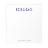 Nantucket 02554 Zip-Code Notepad Notizblock (Vorderseite)