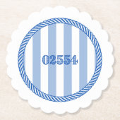 Nantucket 02554 Zip-Code-Untersetzer Blau weiß Untersetzer (Vorderseite)