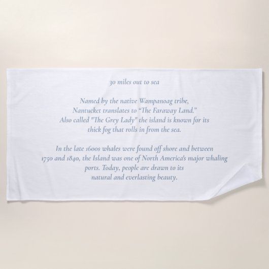 Nantucket 50 km bis zum Strandtuch (Vorderseite)