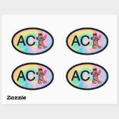 Nantucket ACK Tanzbär Ovaler Aufkleber (Blatt)