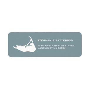 Nantucket Address Labels Karte Nantucket in Blau