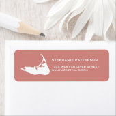 Nantucket Address Labels Karte Nantucket in Red (Insitu)