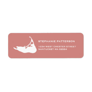 Nantucket Address Labels Karte Nantucket in Rot