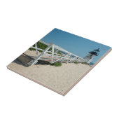 Nantucket. Alte Holzlaterne Fliese (Seite)