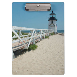 Nantucket. Alter hölzerner Leuchtturm Klemmbrett