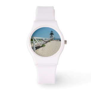 Nantucket. Altes hölzernes Leuchtturm Armbanduhr