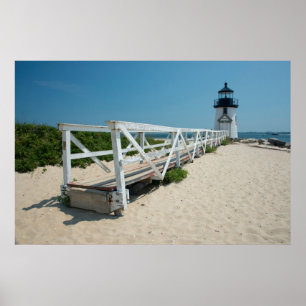 Nantucket. Altes Leuchtturm aus Holz Poster