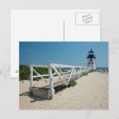 Nantucket. Altes Leuchtturm aus Holz Postkarte (Vorne/Hinten)
