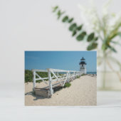 Nantucket. Altes Leuchtturm aus Holz Postkarte (Stehend Vorderseite)