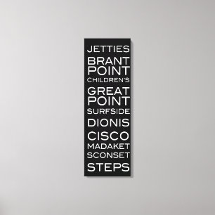 Nantucket Beach Schwarz-Weiß-Wand-Dekoration Leinwanddruck