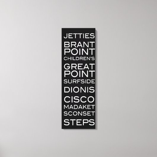 Nantucket Beach Schwarz-Weiß-Wand-Dekoration Leinwanddruck (Vorderseite)