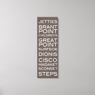 Nantucket Beach Slate Brown & White Wall Dekoratio Leinwanddruck