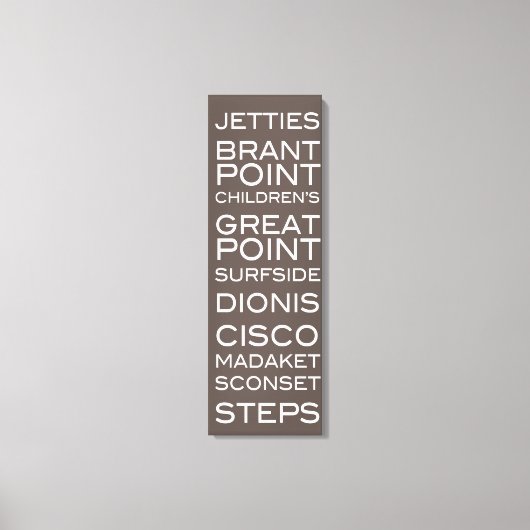 Nantucket Beach Slate Brown & White Wall Dekoratio Leinwanddruck (Vorderseite)