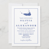 Nantucket Blue Hochzeit Einladung (Vorderseite)