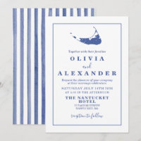 Nantucket Blue Hochzeit Einladung