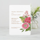 Nantucket Bouquet Wedding Einladung (Stehend Vorderseite)