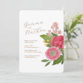 Nantucket Bouquet Wedding Einladung (Stehend Vorderseite)
