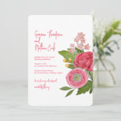 Nantucket Bouquet Wedding Einladung (Stehend Vorderseite)