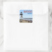 Nantucket Brant Point Leuchtturm Massachusetts Quadratischer Aufkleber (Tasche)