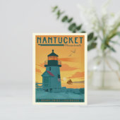Nantucket Brant Point Leuchtturm Postkarte (Stehend Vorderseite)