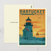Nantucket Brant Point Leuchtturm Postkarte (Vorne/Hinten)