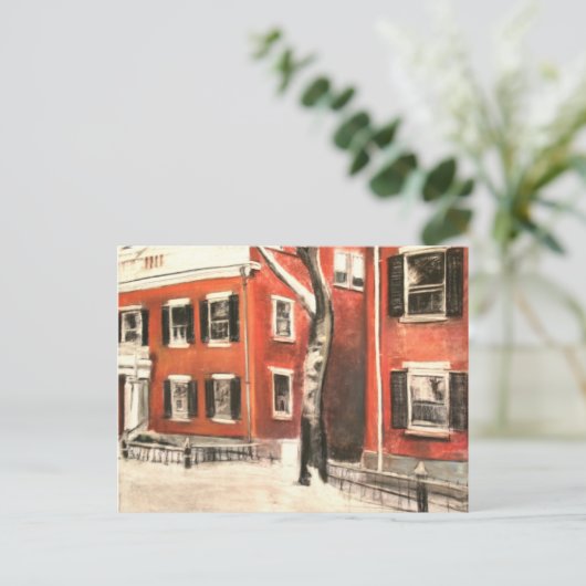 Nantucket Bricks im Winter Postkarte (Stehend Vorderseite)