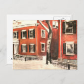 Nantucket Bricks im Winter Postkarte (Vorne/Hinten)