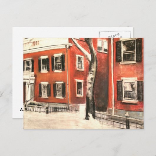 Nantucket Bricks im Winter Postkarte (Vorne/Hinten)