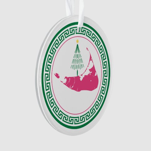 Nantucket Christmas Stroll Ornament w Tree (Vorderseite)