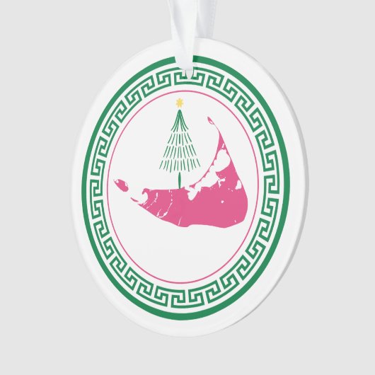Nantucket Christmas Stroll Ornament w Tree (Vorderseite)