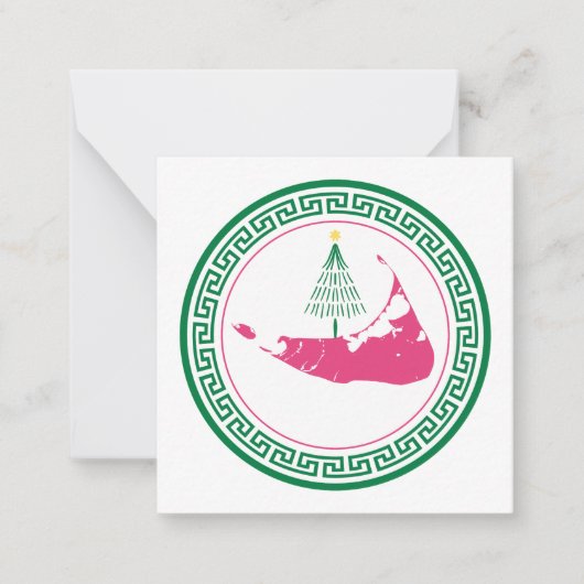 Nantucket Christmas w Tree Mitteilungskarte (Vorderseite)