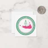 Nantucket Christmas w Tree Mitteilungskarte (Vorderseite/Rückseite Beispiel)