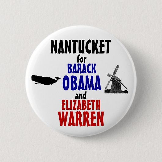 Nantucket für Obama und Waren 2012 Button (Vorderseite)
