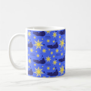 Nantucket Good Vibes in Blue Coffee Tasse (und and