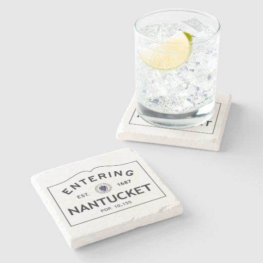 Nantucket hereinkommender Zeichen-Untersetzer Steinuntersetzer (Seitenansicht)