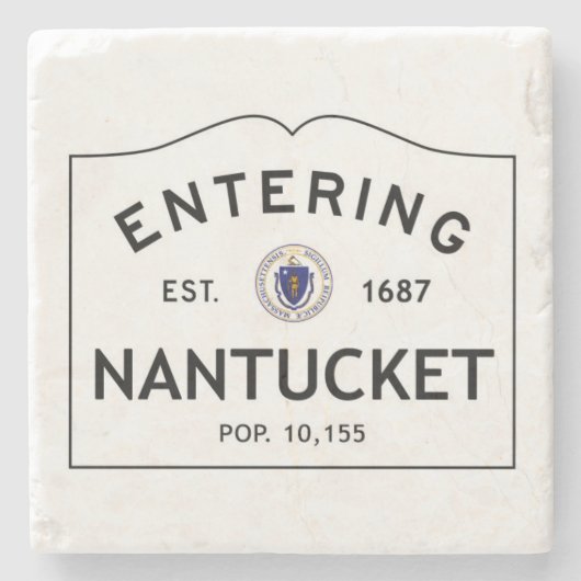 Nantucket hereinkommender Zeichen-Untersetzer Steinuntersetzer (Vorderseite)