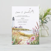Nantucket Hochzeit Einladung (Stehend Vorderseite)
