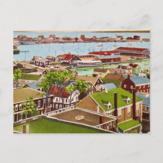 Nantucket IHarbor MA Vintage Postkarte