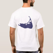 Nantucket Insel-Breite u. Länge im Blau T-Shirt (Rückseite)