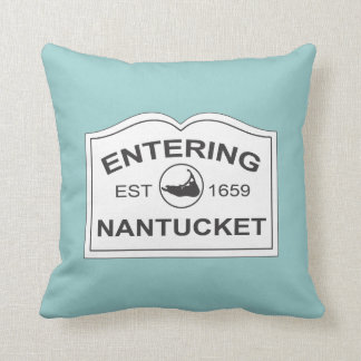 Nantucket Insel, Est 1659 mit Karte im Aqua Kissen