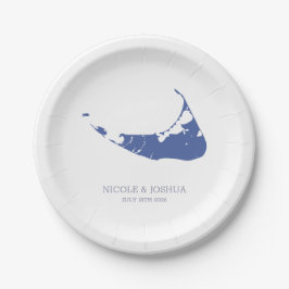 Nantucket Insel-Hochzeit Nantucket blau Pappteller