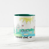 Nantucket Insel, MA-Kaffee-Tasse Zweifarbige Tasse (Mittel)