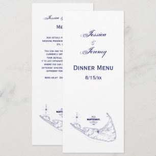 Nantucket Insel MA Vintage Karte Navy Blau