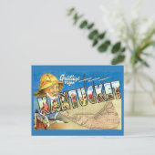 Nantucket Insel Vintage Postkarte (Stehend Vorderseite)
