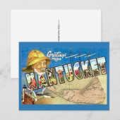 Nantucket Insel Vintage Postkarte (Vorne/Hinten)